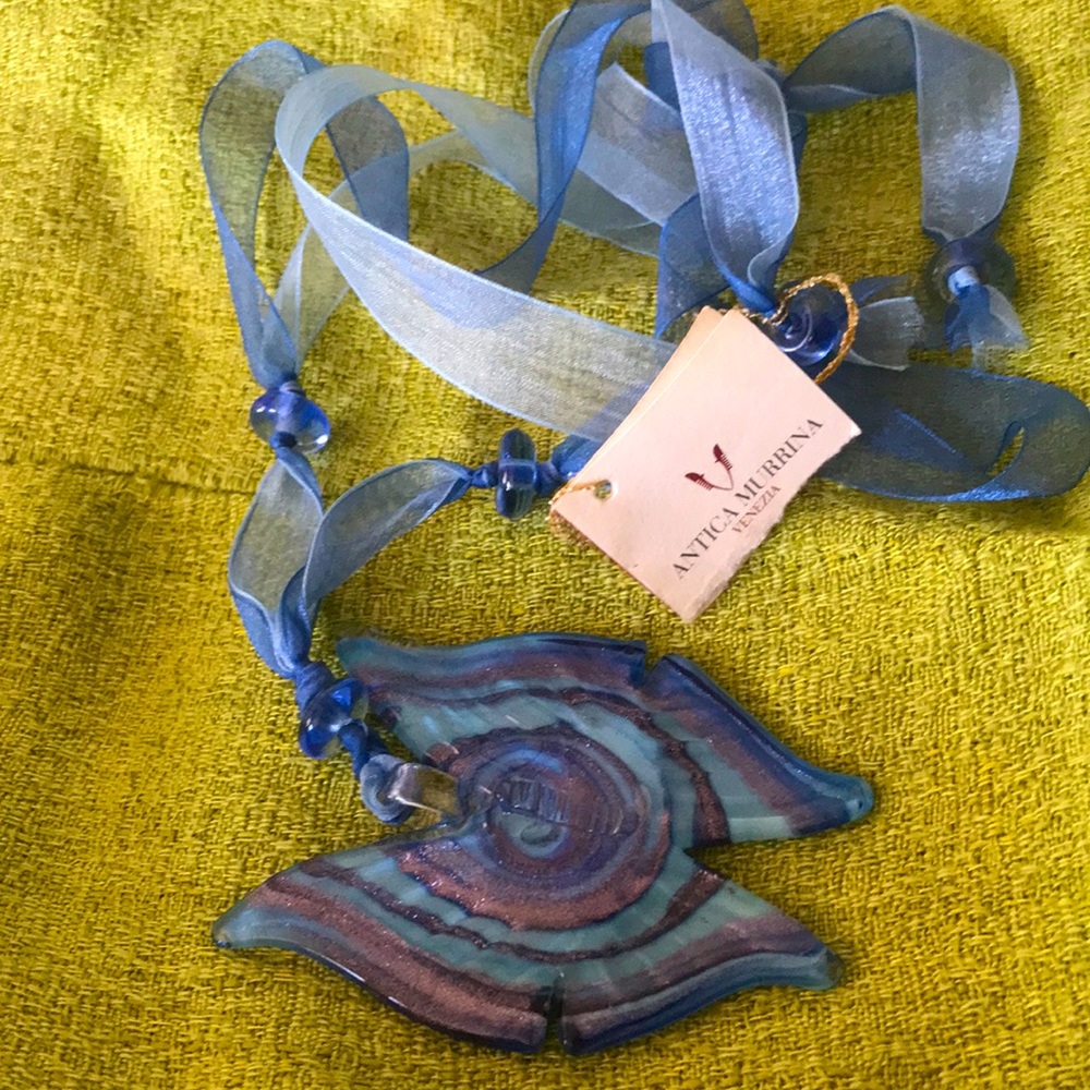 Antica Murrina Murano glass butterfly pendant